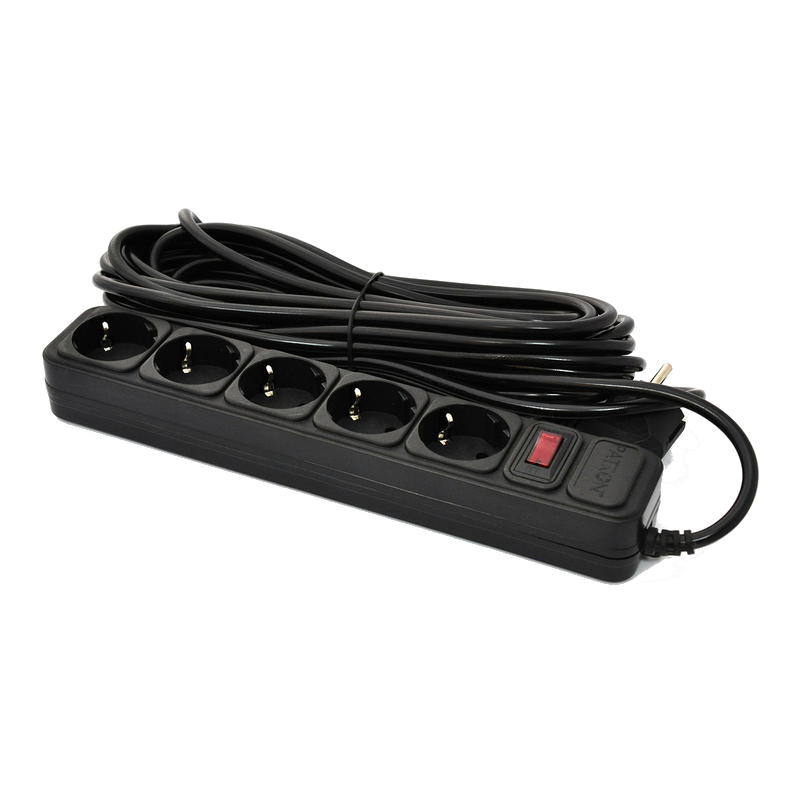 Мережевий фільтр Patron 5 розеток 10 m Black (EXT-PN-SP-10510)